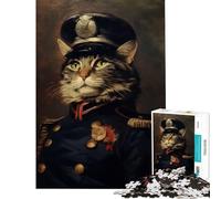 Puzzle 1000 pièces Chat Officier pour Jeu éducatif Jouet de défi Stimulant pour Les Anniversaires (Dimensions 38x52cm)