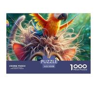 Puzzle 1000 pièces Chat Perroquet Nid - Adulte, Éducatif, Défi, Anti-Stress, Idée Cadeau 52x38cm/1000pcs