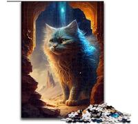 Puzzle 1000 pièces Chat Persan en Bois, Niveau débutant, Idéal pour Les Anniversaires et Les fêtes 50x75cm Activité Adulte et familiale, Cadeau de décoration d'intérieur DIY