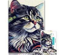 Puzzle 1000 pièces Chat Pop Art Animal Face Puzzle 1000 pièces pour Adultes Adolescents entraînez Votre Cerveau et Vos Mains Cadeaux pour Amis et Famille (26x38cm)