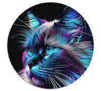 Puzzle 1000 pièces Chat Pop Art Animal Face Puzzles Impossibles pour Adultes pour Adolescents, Couples et Amis pour Anniversaires, Noël 67,5x67,5cm