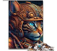 Puzzle 1000 pièces Chat Portant Un Casque Puzzle Impossible pour Adultes Taille 50x75cm Casse-tête Stimulant, activité familiale, décoration intérieure, Cadeau de Vacances