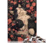 Puzzle 1000 pièces Chat Roulant Sakura, Difficulté : Puzzles éducatifs, Jeux, Jouets, Cadeaux de Noël, 1000 pièces (75 x 50 cm)