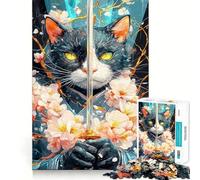 Puzzle 1000 pièces Chat samouraï Bombay avec épée pour Adolescents, Jeu de logique et de Construction, Cadeau Original et Amusant (38x26cm)