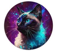 Puzzle 1000 pièces Chat Siamois Fantaisie en Carton, décoration d'intérieur, Jeu de réflexion pour Adolescents et interactions familiales, 67,5 x 67,5 cm
