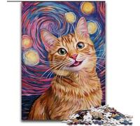 Puzzle 1000 pièces Chat Souriant Puzzles 1000 pièces pour Adultes Casse-tête DIY Stimulant, Jeu Familial interactif (Taille 26x38cm)