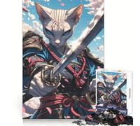 Puzzle 1000 pièces Chat Sphynx Samouraï pour Adultes Jeu de réflexion apaisant Bords précis 50x75cm