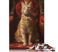 Puzzle 1000 pièces Chat tigré Orange Reine Puzzles garçons et Filles Difficulté Puzzles utilisés pour se détendre 1000 pièces (38 x 26 cm)