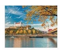 Puzzle 1000 Pièces，Château de Bratislava, Danube et Vieille Ville, Slovaquie， Idéal pour La Relaxation Méditation Passe-Temps Cadeau d'anniversaire（75x50cm）-U49