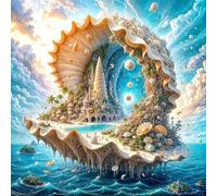 Puzzle 1000 pièces,Château de Coquillages de rêve Puzzles pour Adultes,Jeux éducatifs,Puzzles Artistiques à Faire Soi-Même idéal pour la Décoration Intérieure et Les Cadeaux