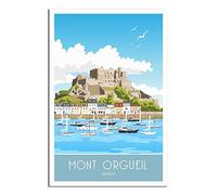 Puzzle 1000 pièces, Château de Mont Orgueil, Jersey, Puzzle Classique 1000 pièces, Jeu éducatif, pour Adultes et Enfants, 38 x 26 cm
