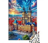 Puzzle 1000 Pièces Château de Prague Puzzle Un Jeu Intellectuellement Stimulant Cadeaux pour Adolescents Et Enfants 70x50cm/1000pcs