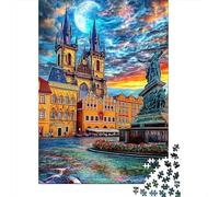 Puzzle 1000 Pièces Château de Prague Puzzle Un Jeu Intellectuellement Stimulant Cadeaux pour Adolescents Et Enfants 52x38cm/1000pcs