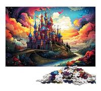 Puzzle 1000 pièces Château Fantastique coloré Puzzles pour Enfants Puzzle en Bois Cadeaux de Noël 1000 pièces (75 x 50 cm)