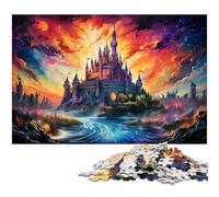 Puzzle 1000 pièces Château psychédélique coloré pour Adultes Jeu éducatif défi Cadeau du Père Noël Secret 1000 pièces (38 x 26 cm)