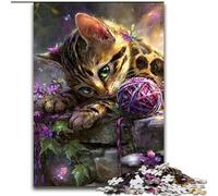 Puzzle 1000 pièces Chaton Diable pour Adultes et Adolescents, Jouet éducatif Anti-Stress, idéal comme Cadeau pour Toute la Famille (26x38cm)
