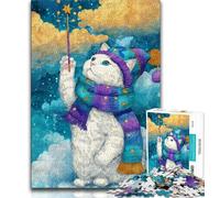 Puzzle 1000 pièces Chaton Magicien pour Adultes, Cadeaux, Aide Le Cerveau à exercer, Jouets addictifs pour cultiver la Patience, Excellent Cadeau 50x75cm