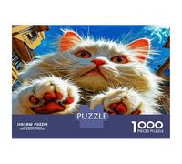 Puzzle 1000 pièces Chaton Mignon - Chats poilus Qui guettent, Cadeau pour Hommes, 70x50cm