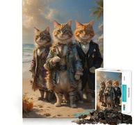 Puzzle 1000 pièces Chats Aristocrates Royaux pour Adolescents Jeu de logique et de logique Passe-Temps Calme Bords Lisses Cadeau de qualité supérieure (50x75cm)