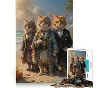 Puzzle 1000 pièces Chats Aristocrates Royaux pour Adolescents Jeu de logique et de logique Passe-Temps Calme Bords Lisses Cadeau de qualité supérieure (38x26cm)