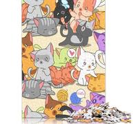 Puzzle 1000 pièces Chats Noirs, Arc-en-Ciel, pour Adultes, pour Un Moment en Famille, Un défi cérébral, 1000 pièces (75 x 50 cm)