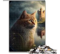 Puzzle 1000 pièces Chats sur Une planète Extraterrestre en Bois, Niveau débutant, idéal pour Les Anniversaires et Les fêtes, 50x75cm, activité Adulte et familiale, Cadeau de décoration d'intérieur