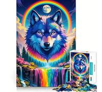 Puzzle 1000 pièces Chauve-Souris Arc-en-Ciel et Loup pour Adolescents Un Puzzle Qui améliore la mémoire, Confortable et Relaxant, aux découpes fermes, idéal comme Cadeau Festif (50x75cm)