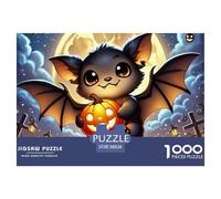 Puzzle 1000 Pièces Chauve-Souris et Citrouille, Hybride Chat-Chauve-Souris, Cadeau pour Hommes et Femmes, Amusant pour la Maison 38x26cm/1000pcs