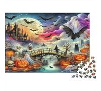 Puzzle 1000 pièces Chauves-Souris Pont, Mammifère Volant, Carton Recyclé Premium, Coupe Précise, Pièces Emboîtables, Adultes, 38x26cm