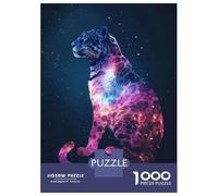 Puzzle 1000 Pièces Cheetah Silhouette Galaxy Puzzles pour Adultes - Jeux Relaxants Et Anti-Stress - Idéal comme Cadeau pour Toute La Famille 52x38cm/1000pcs