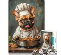 Puzzle 1000 pièces Chef Bulldog Puzzles 1000 pièces pour Adultes Cadeaux, Jouets et Jeux éducatifs pour Adultes et Adolescents 26x38cm