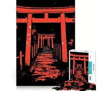 Puzzle 1000 pièces Chemin de la Porte Torii Rouge pour Adultes, idéal pour développer la mémoire, Jouer en Groupe, Bords Nets, Cadeau élégant (38x26cm)