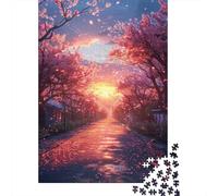 Puzzle 1000 pièces « Chemin des cerisiers en Fleurs » pour Adultes, en Carton, 38 x 26 cm, Jeu éducatif