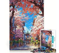 Puzzle 1000 pièces Chemin Fleuri Jeu d'articulation Pointue,entraînement cérébral Amusant,Jeu pour Passer Un Moment agréable,décoration Murale de Noël (38x26cm)