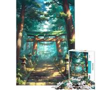 Puzzle 1000 pièces Chemin forestier du sanctuaire Jeu addictif pour cultiver la Patience Décoration Amusante Cadeau d'anniversaire Parfait (Dimensions 38x52cm)