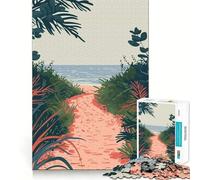 Puzzle 1000 pièces Chemin Tropical Minimaliste,Assemblage Parfait,Jeu créatif et Artistique pour se détendre et s'amuser,décoration de Noël (50x75cm)