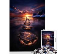 Puzzle 1000 pièces Chemin vers l'horizon au Coucher du Soleil Jeu Anti-Stress Cadeau pour Femmes et Hommes Casse-tête Collection d'artistes Beaux-Arts 38x26cm