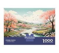 Puzzle 1000 Pièces Cherry Blossom Valley Stream Puzzles pour Adultes, Jouets Anti-Stress, Cadeaux pour Femmes, Cadeaux d'anniversaire Uniques 52x38cm/1000pcs