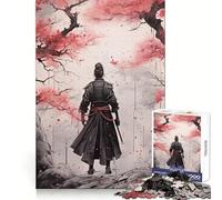 Puzzle 1000 pièces Cherry Samurai Warrior Ink pour Adultes,idéal pour Le Bien-être cérébral,Les Loisirs et Un Cadeau significatif (38x52cm)
