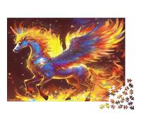 Puzzle 1000 pièces Cheval Ailé de Feu Pégase, Carton Recy ollectionneurs Pleine Conscience 38x26cm