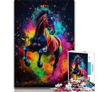 Puzzle 1000 pièces Cheval Graffiti Art pour Adolescents, Jeu éducatif, décoration Murale, Cadeaux d'anniversaire et de Noël Uniques (50x75cm)