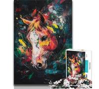 Puzzle 1000 pièces Cheval Graffiti, Jeu éducatif, Jouet de défi, décoration Murale, Cadeaux d'anniversaire et de Noël Uniques (75x50cm)