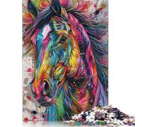 Puzzle 1000 Pièces Cheval Graffiti pour Adultes - Jeu Stimulant en Carton 38x26cm