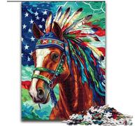 Puzzle 1000 pièces Cheval Indien, 1000 pièces, Jeu d'activités familiales pour Adolescents, Casse-tête Stimulant (Taille 50x75cm)