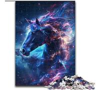 Puzzle 1000 pièces Cheval Violet rêveur en Bois, Jeu Familial interactif, pour Les fêtes, Jeu d'activités familiales 50x75cm, activité de soirée captivante en Famille