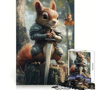 Puzzle 1000 pièces Chevalier Écureuil pour Adultes, Jeu Intelligent Anti-Stress, Motif à Assembler, Surprise de Noël 38x52cm