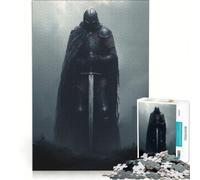 Puzzle 1000 pièces Chevalier Noir dans Le Brouillard, Jeux relaxants, Interaction Parent-Enfant, Cadeaux pour Les Amis et la Famille 38x26cm