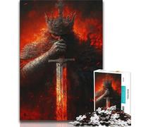 Puzzle 1000 pièces Chevalier Rouge Sang Puzzle 1000 pièces pour Adultes et Adolescents entraînez Votre Cerveau et Vos Mains Cadeaux pour Vos Amis et Votre Famille (50x75cm)