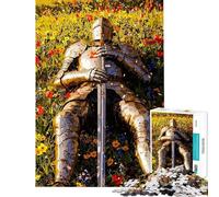 Puzzle 1000 pièces Chevalier se reposant dans Un Champ de Fleurs pour Adolescents idéal pour Passer Le Temps à la Maison Un défi Stimulant à relever et Un Cadeau Anti-Stress (50x75cm)
