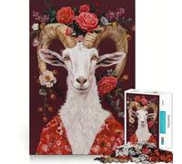 Puzzle 1000 pièces Chèvre bohème Jeu de précision,d'adresse et de logique,idéal pour se détendre ou comme Cadeau d'anniversaire (38x26cm)